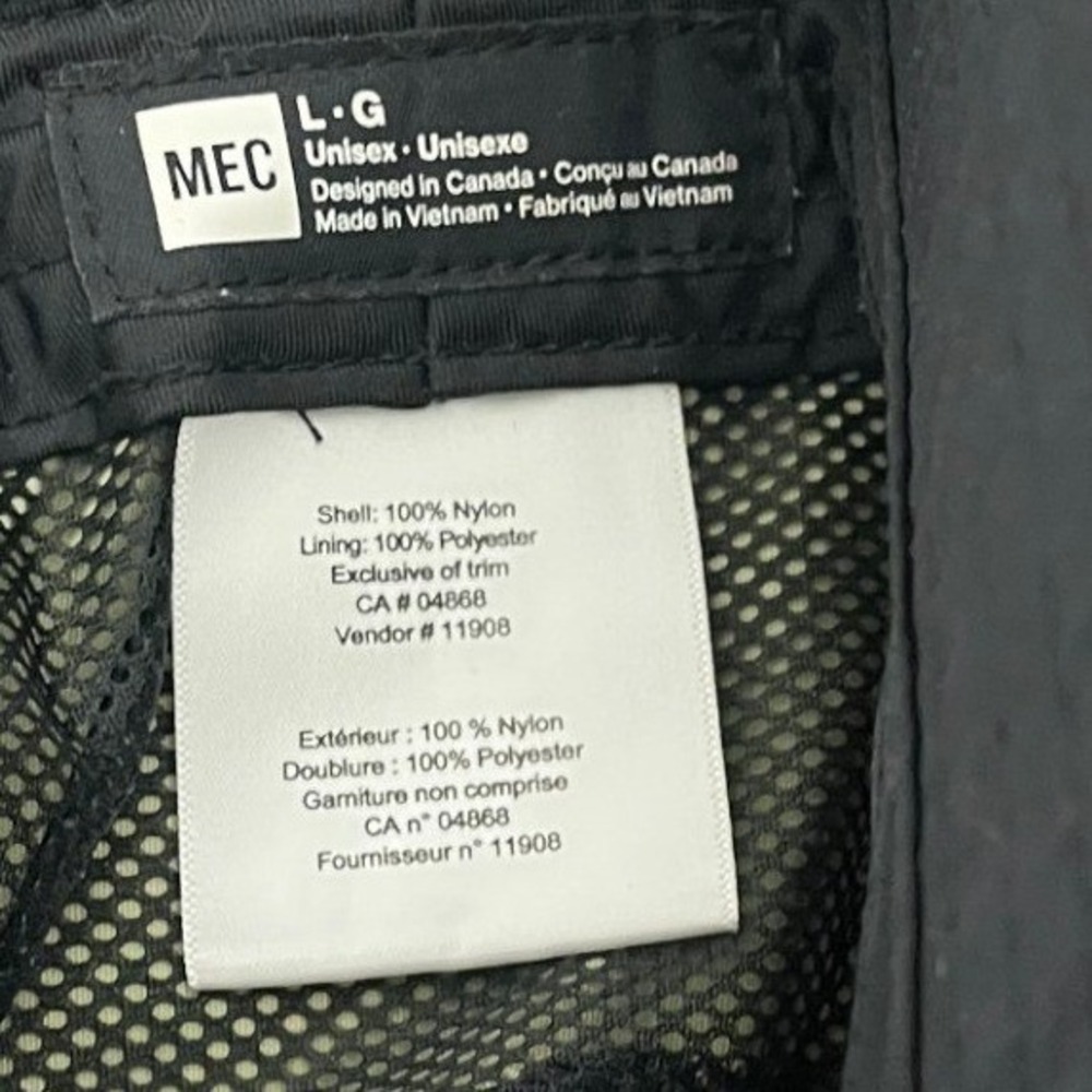 MEC Mountain Equipment Company Bucket Hat Sage Green Nylon Mesh L/G Unisex - Picture 3 of 8